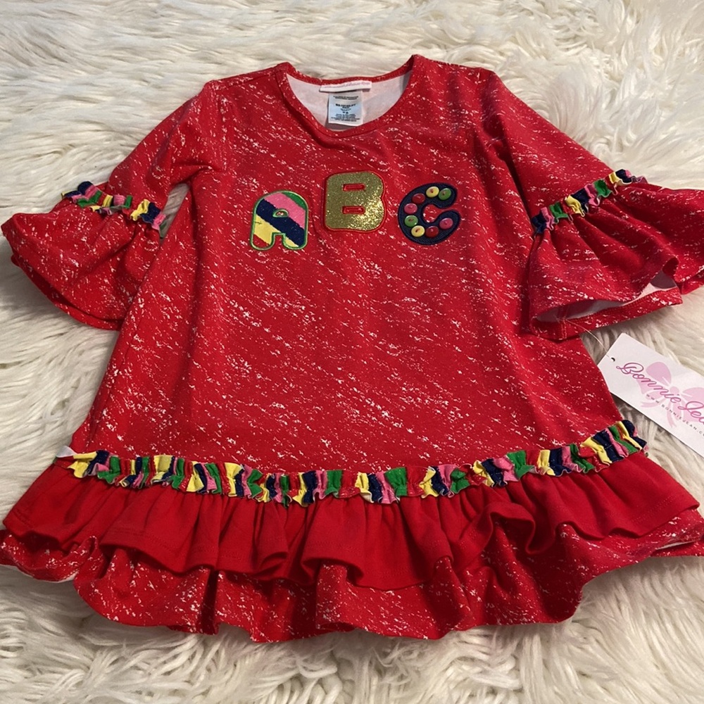 Bonnie Jean Girls Dress size 6 brand new with tag color red - Picture 9 of 9